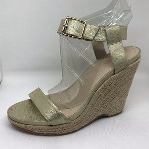 Calvin Klein Gold Espadrille Wedge Sandal